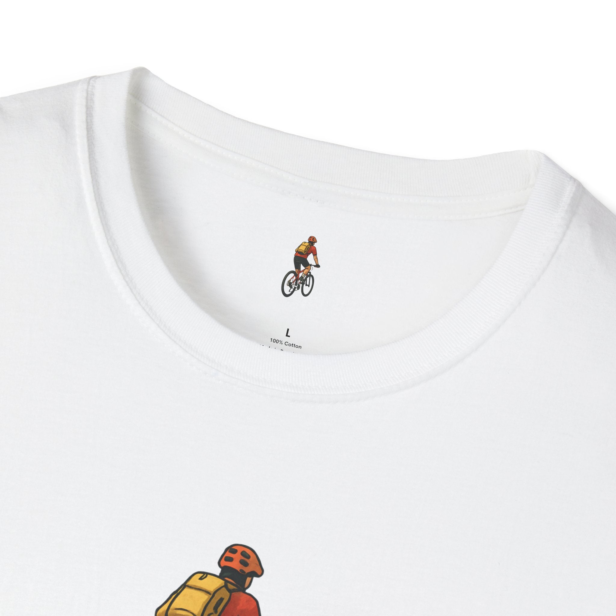 Cyclist with Backpack T-Shirt