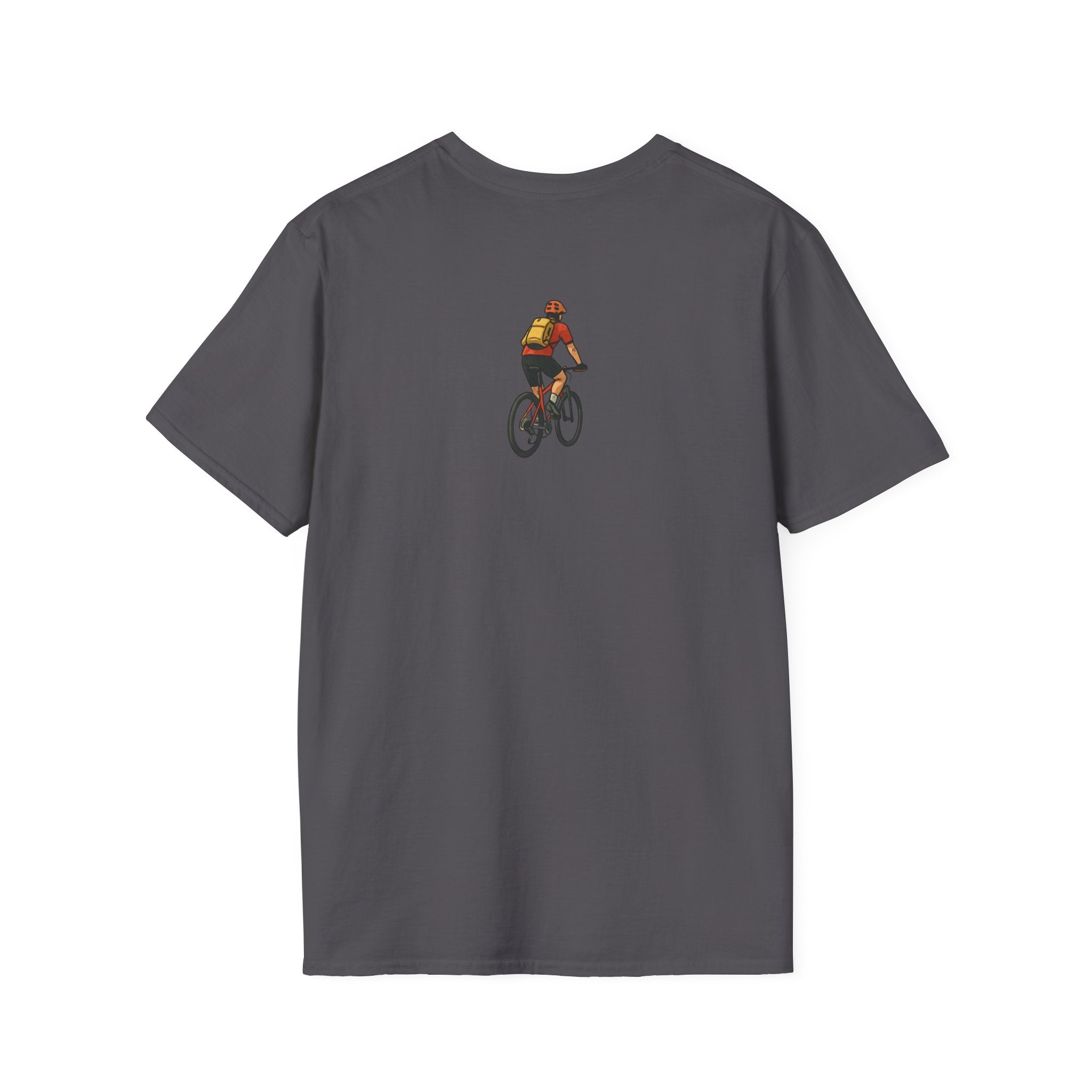 Cyclist with Backpack T-Shirt