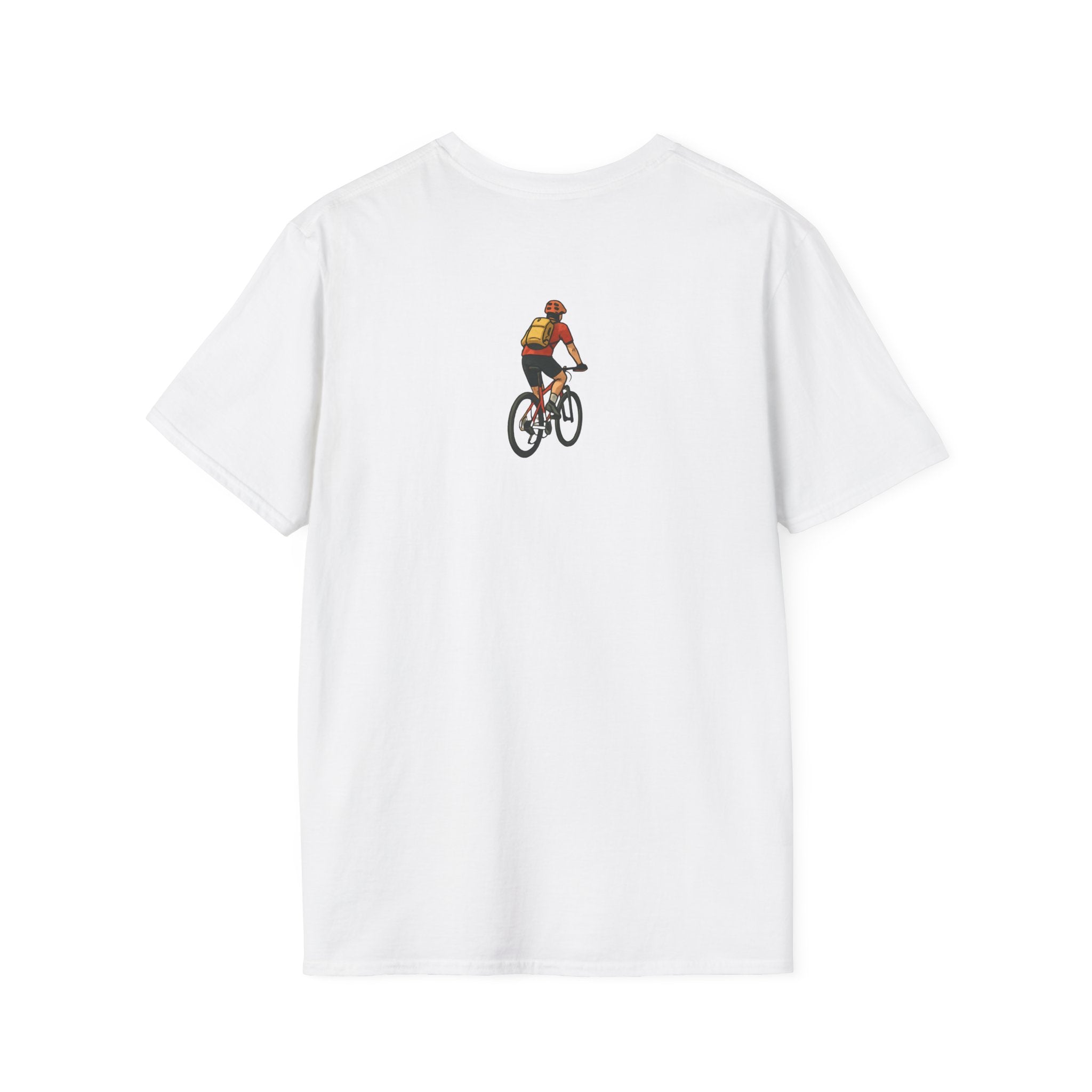 Cyclist with Backpack T-Shirt