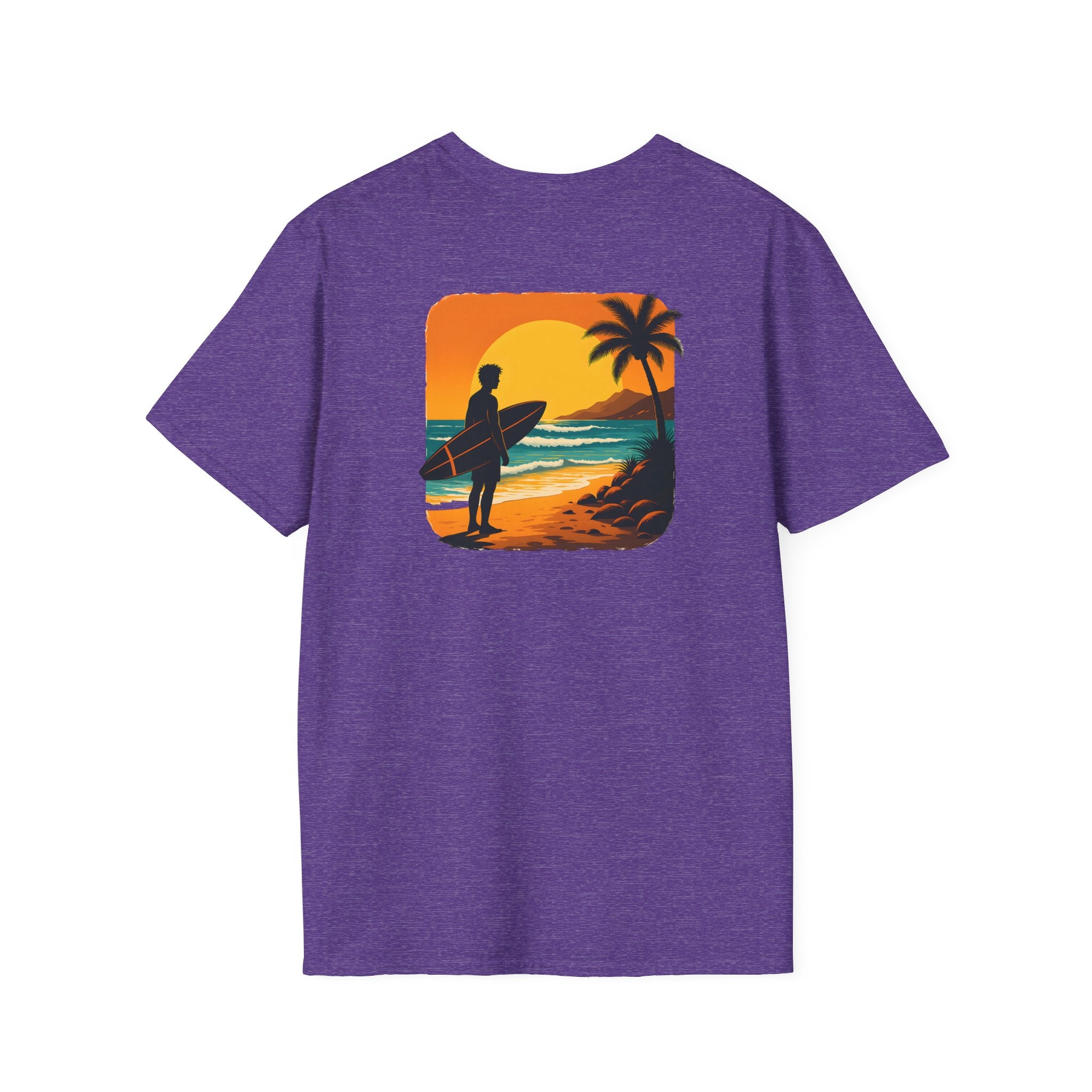 Sunset Surfer on Beach T-Shirt