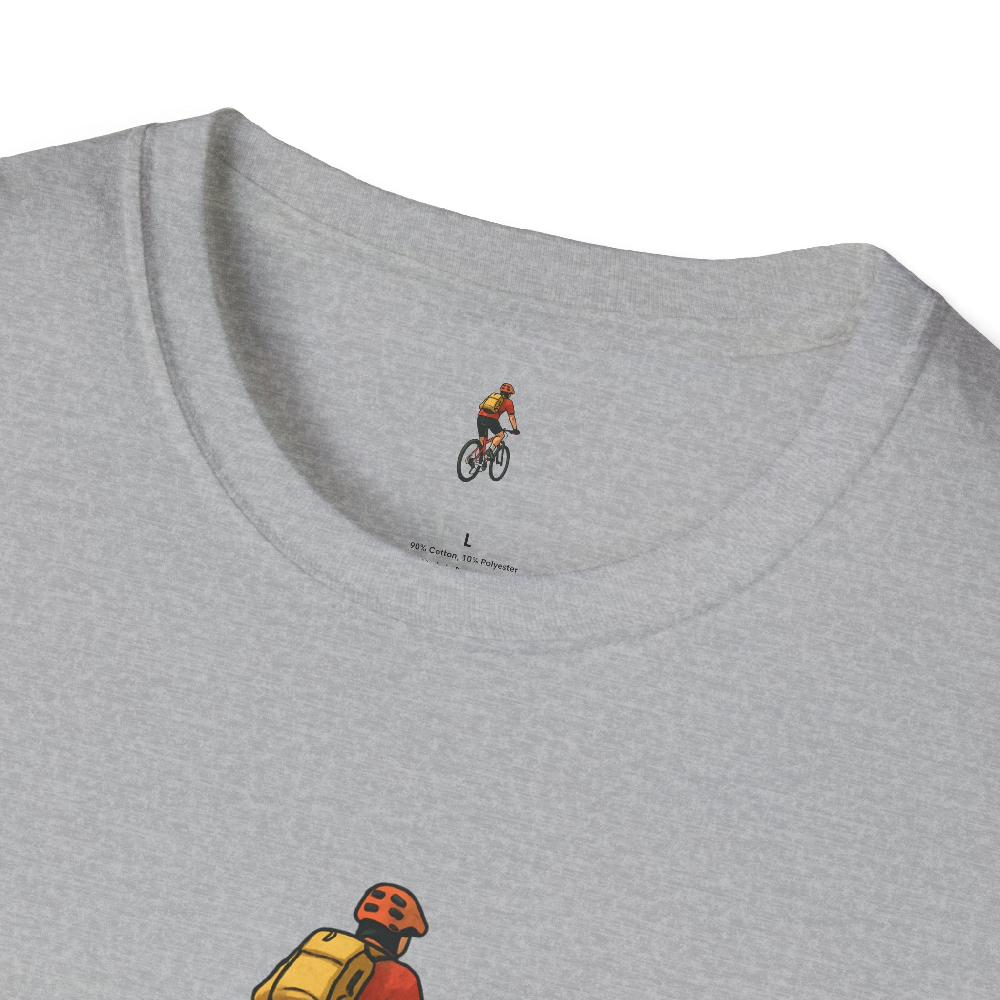 Cyclist with Backpack T-Shirt