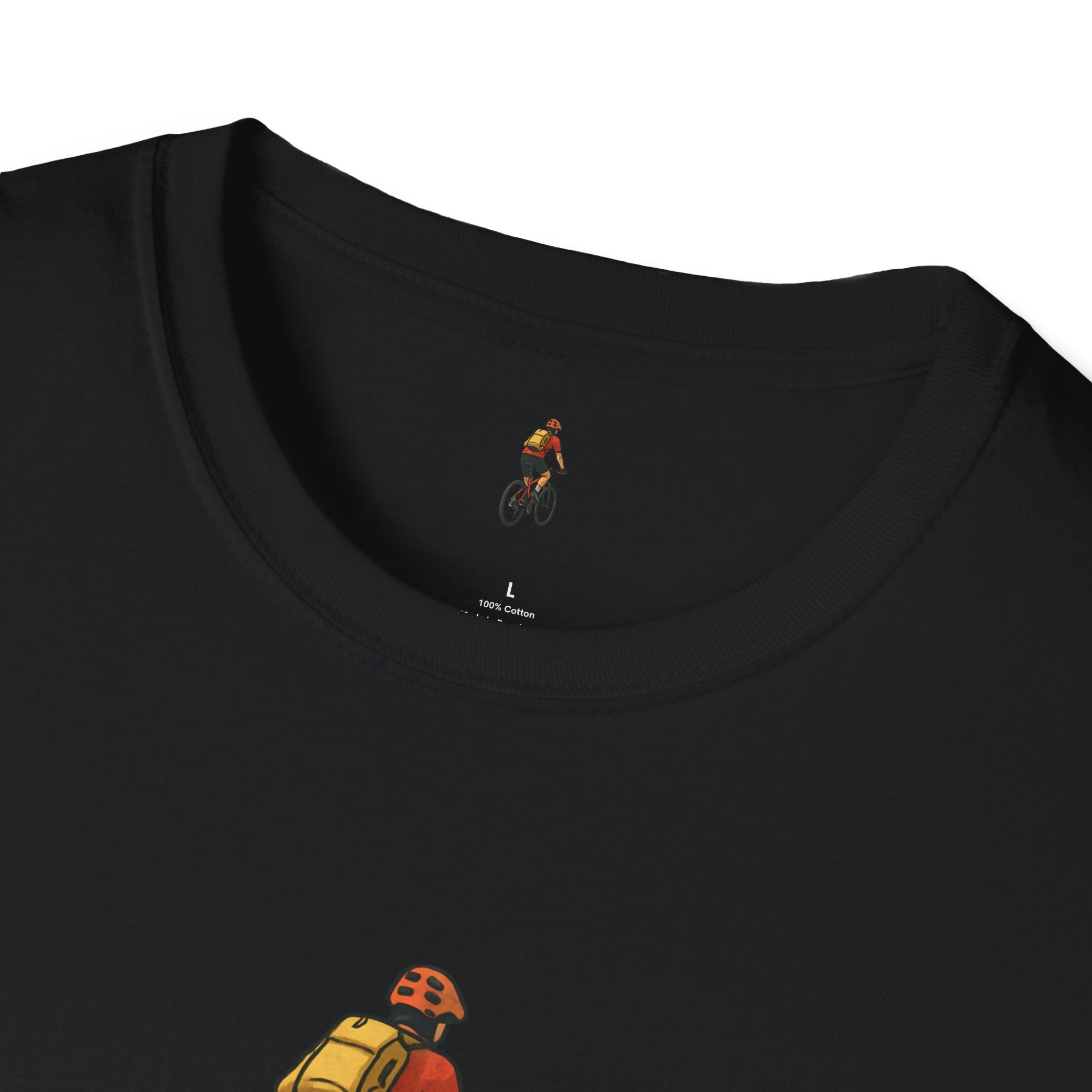 Cyclist with Backpack T-Shirt