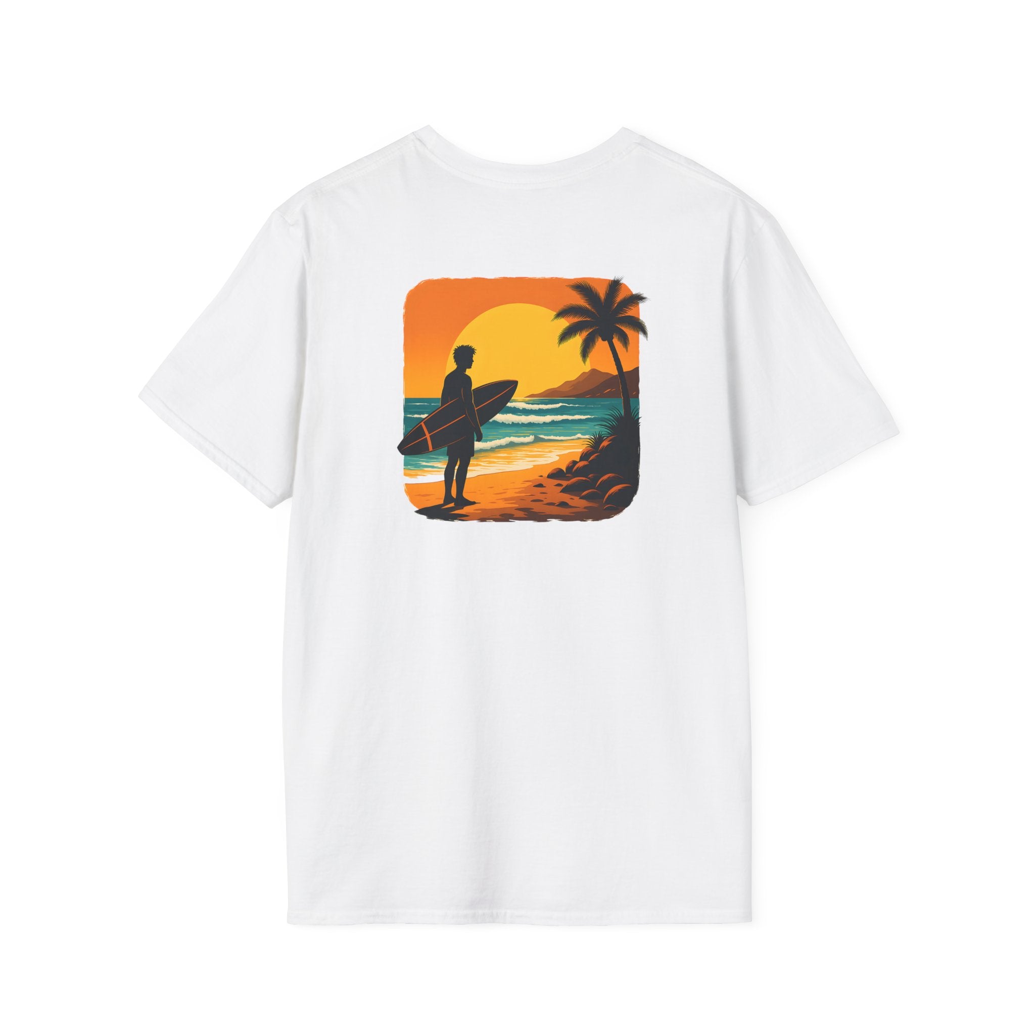 Sunset Surfer on Beach T-Shirt
