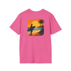 Sunset Surfer on Beach T-Shirt