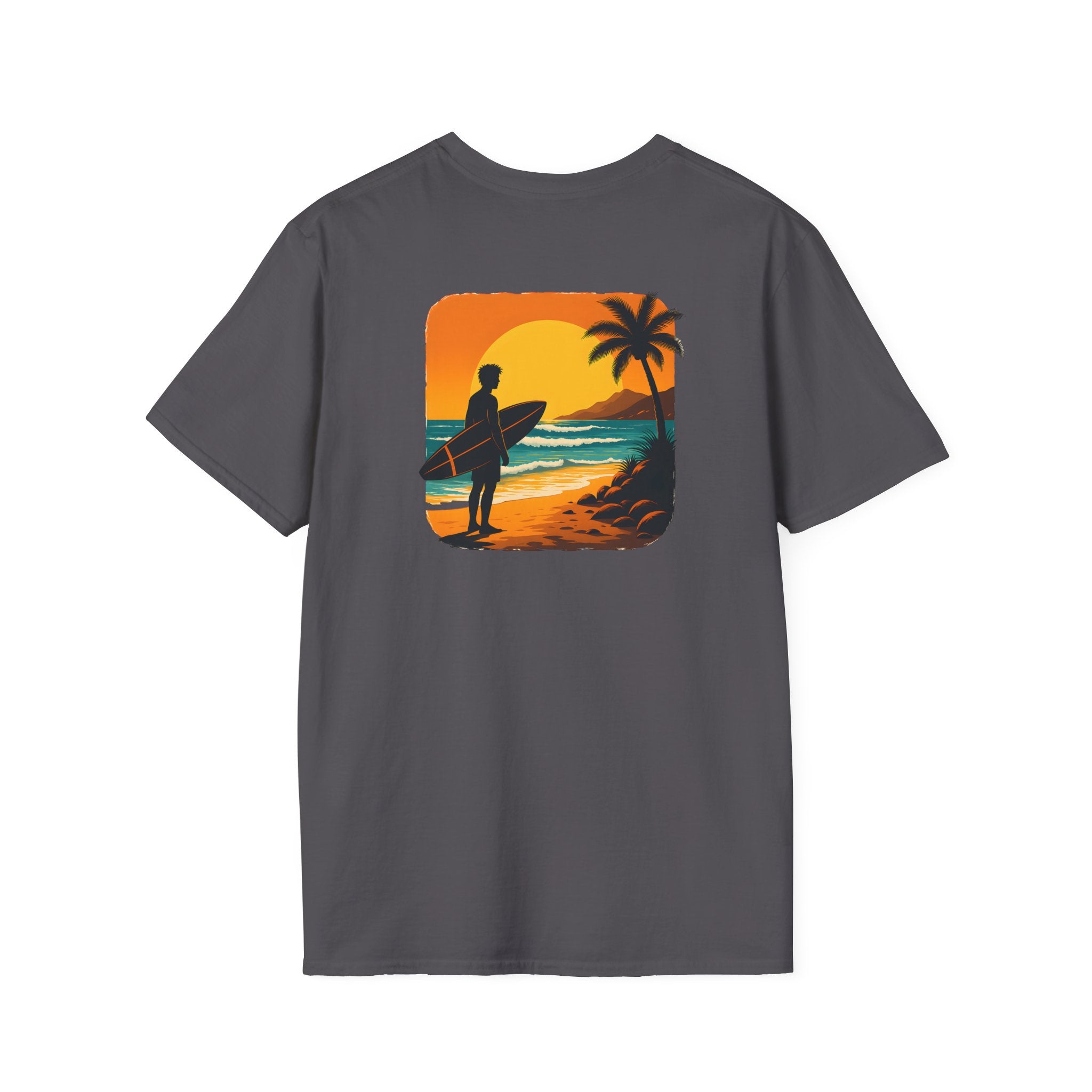 Sunset Surfer on Beach T-Shirt