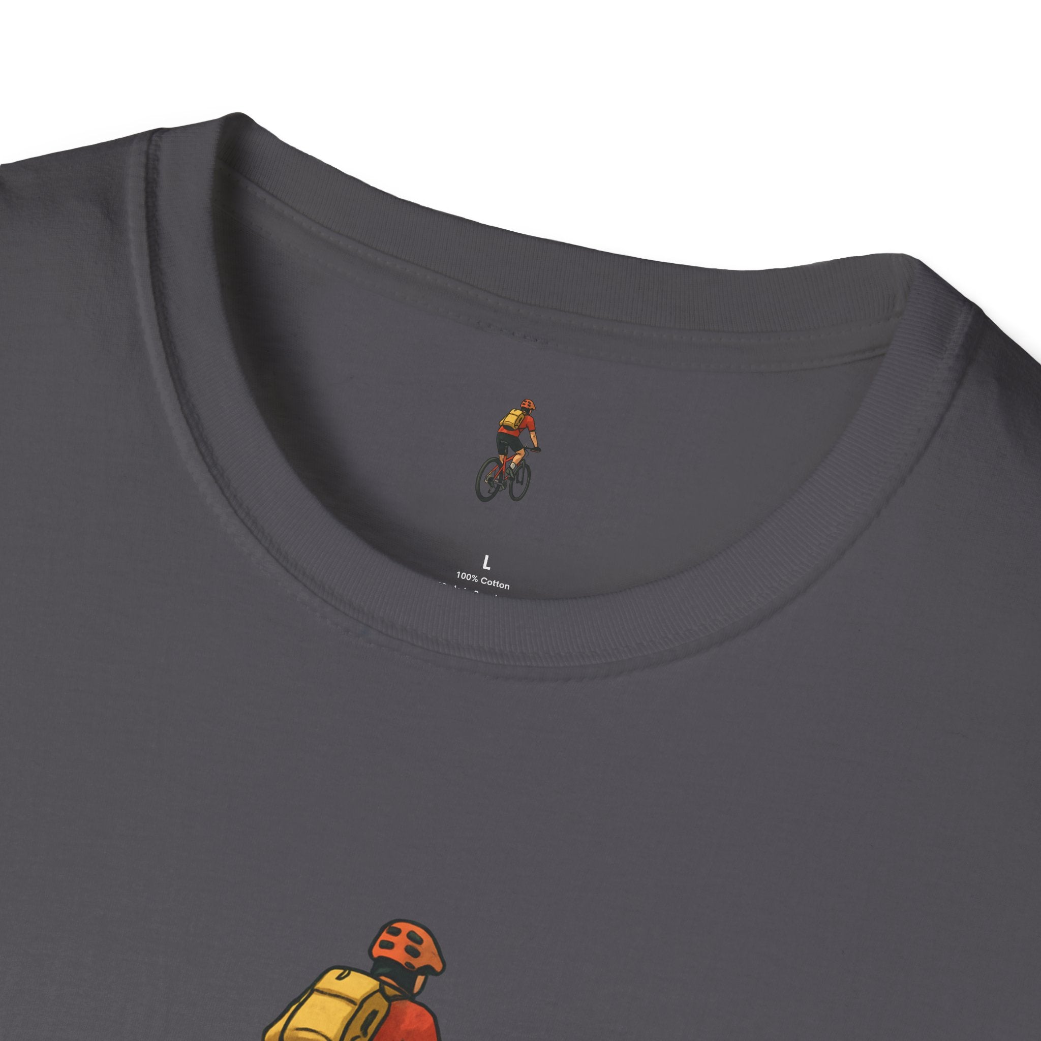 Cyclist with Backpack T-Shirt