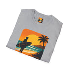 Sunset Surfer on Beach T-Shirt