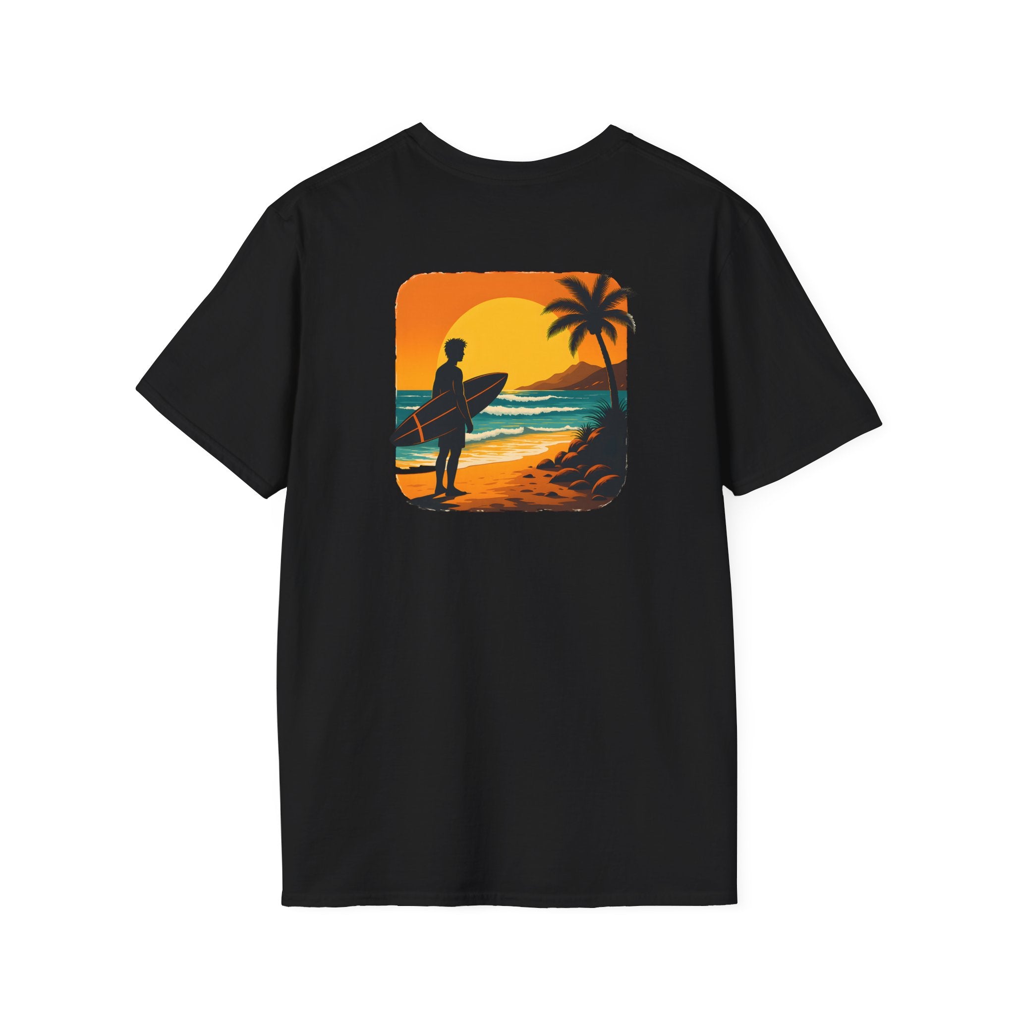 Sunset Surfer on Beach T-Shirt