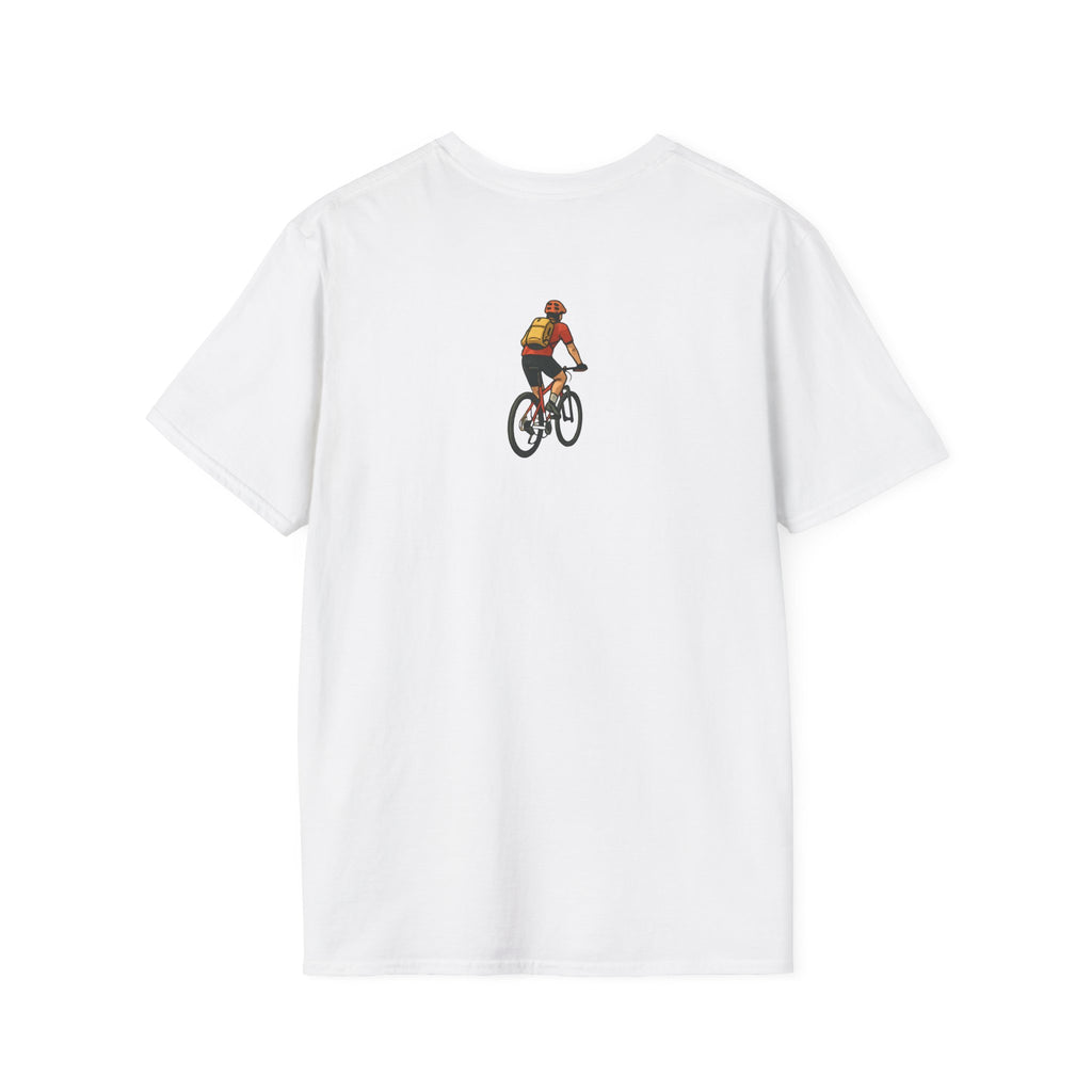 Cyclist with Backpack T-Shirt