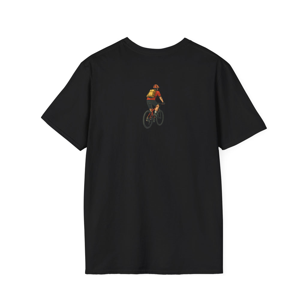 Cyclist with Backpack T-Shirt