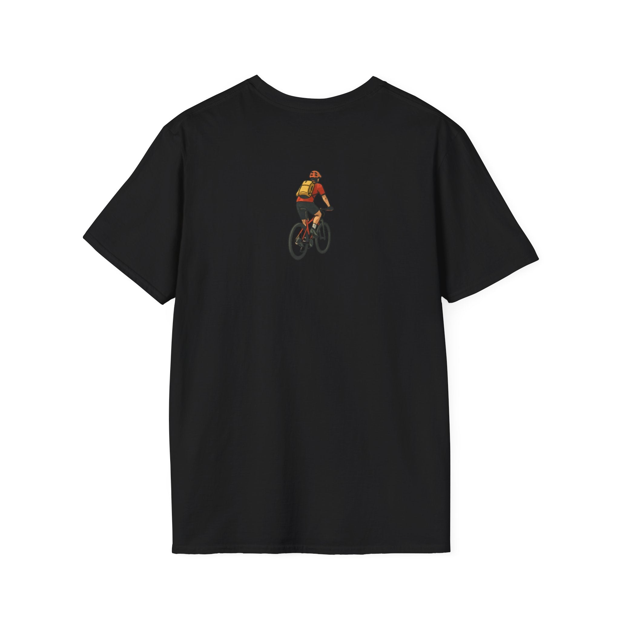 Cyclist with Backpack T-Shirt