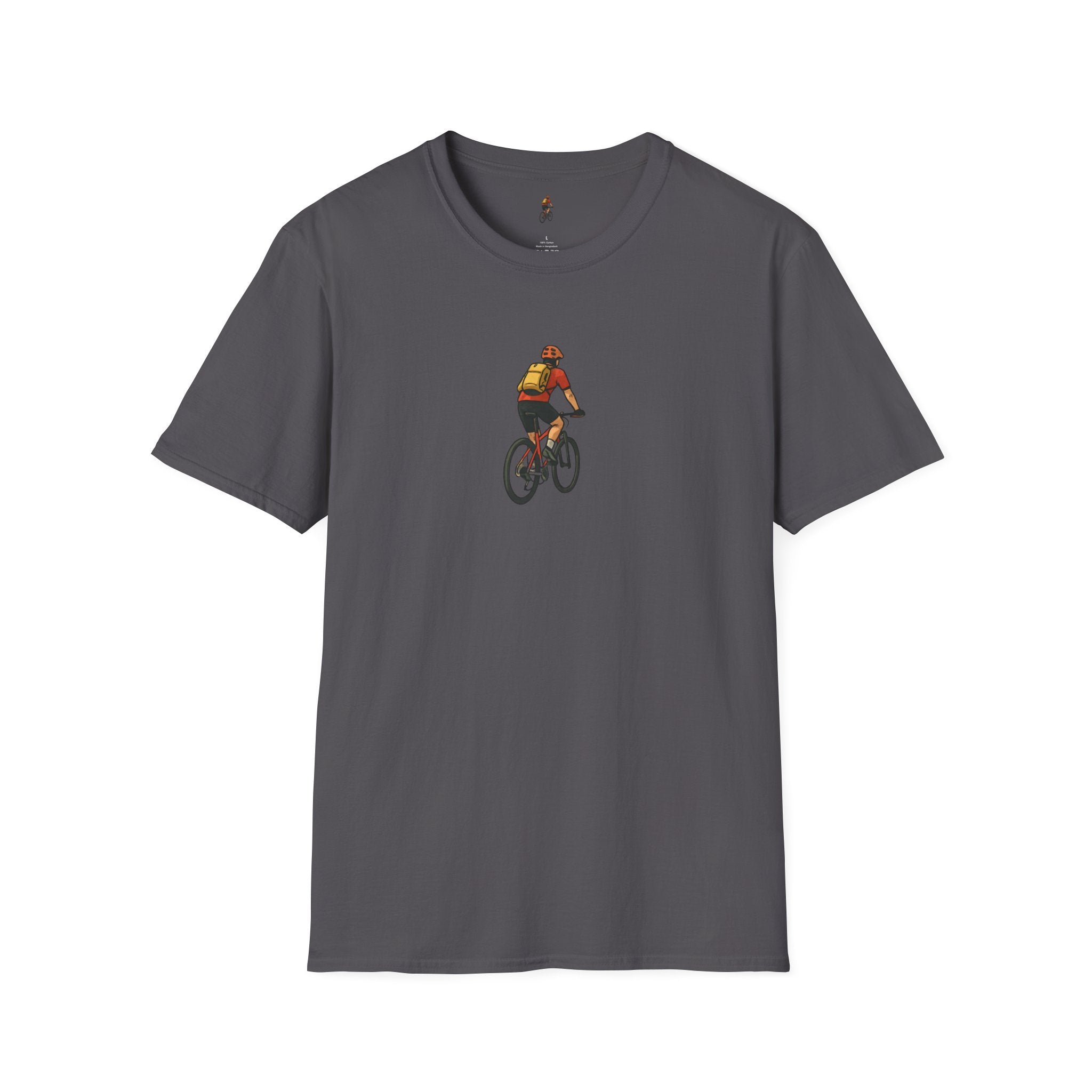 Cyclist with Backpack T-Shirt