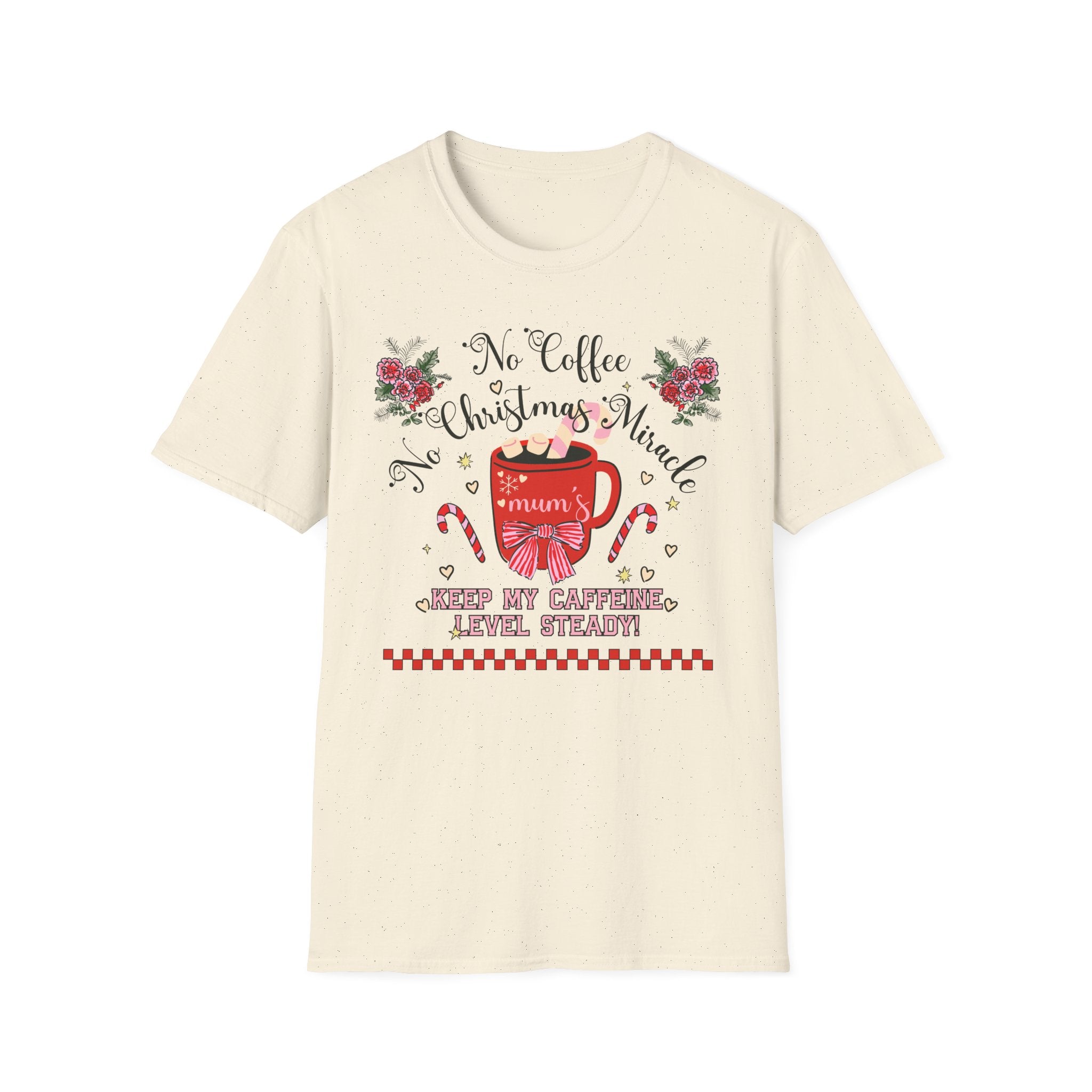 Christmas Coffee T-Shirt — “No Coffee, No Christmas Miracle” Holiday Tee