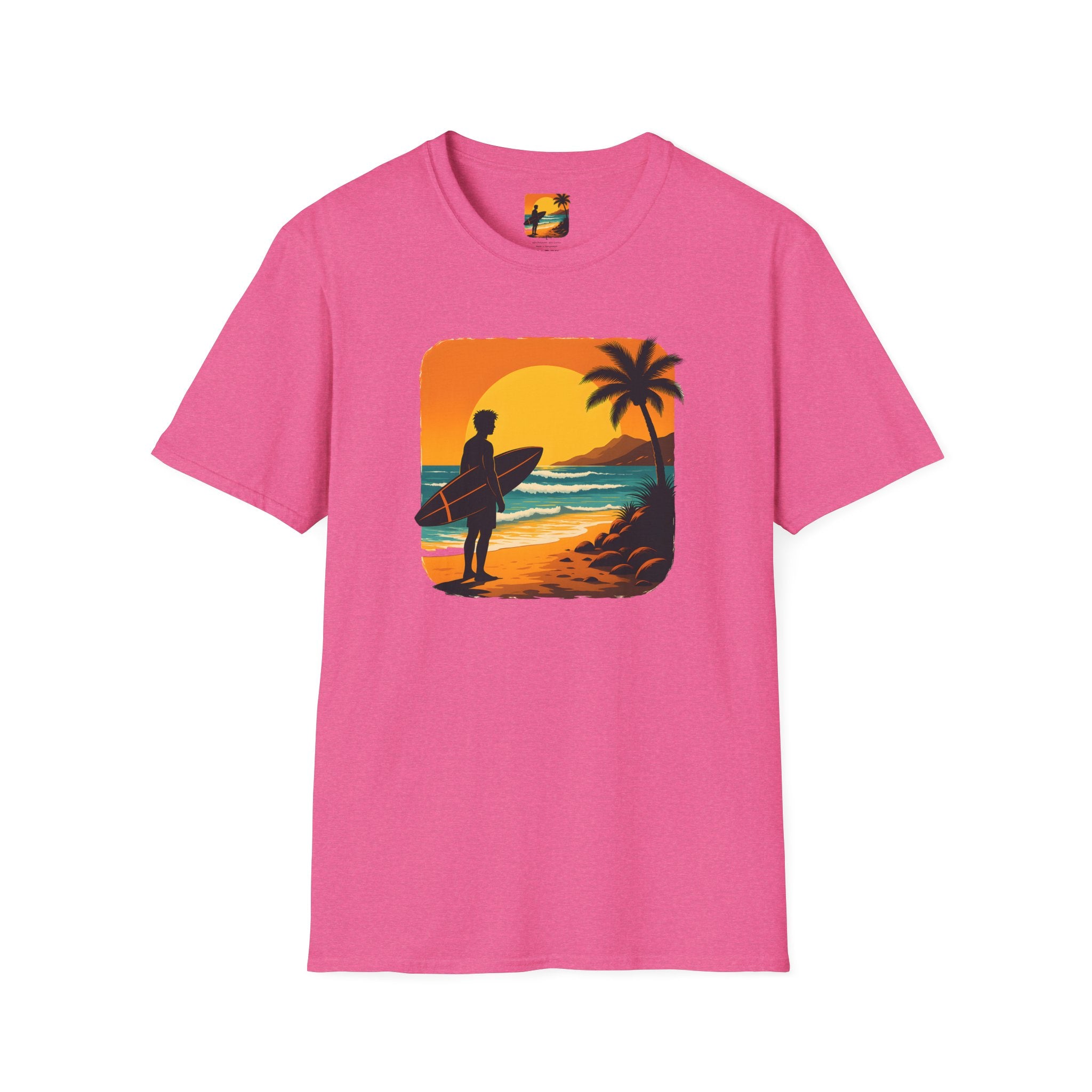 Sunset Surfer on Beach T-Shirt