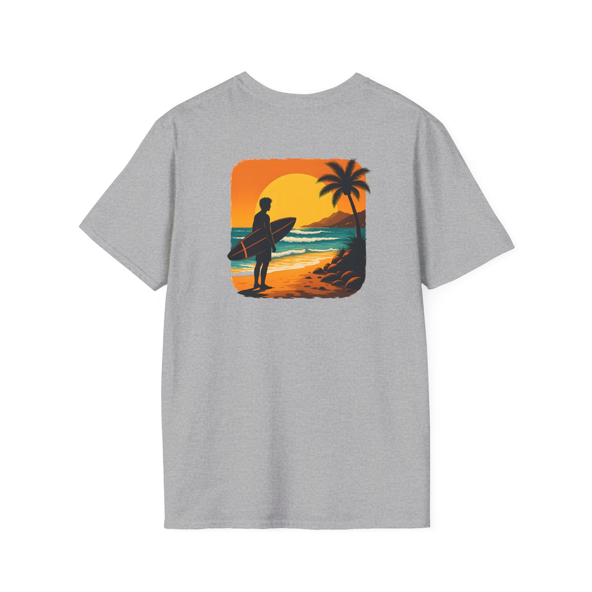 Sunset Surfer on Beach T-Shirt