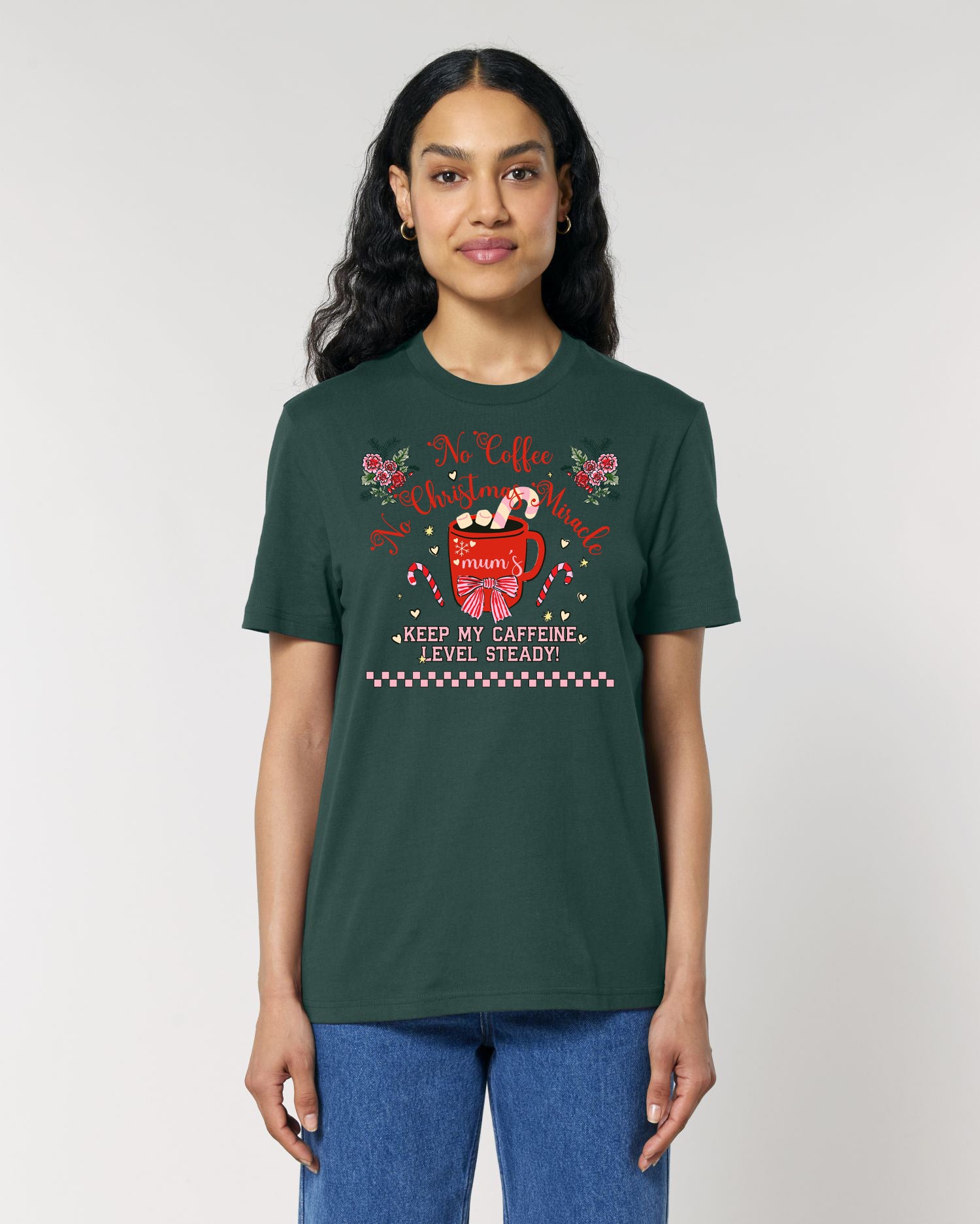 Christmas Coffee T-Shirt — “No Coffee, No Christmas Miracle” Holiday Tee